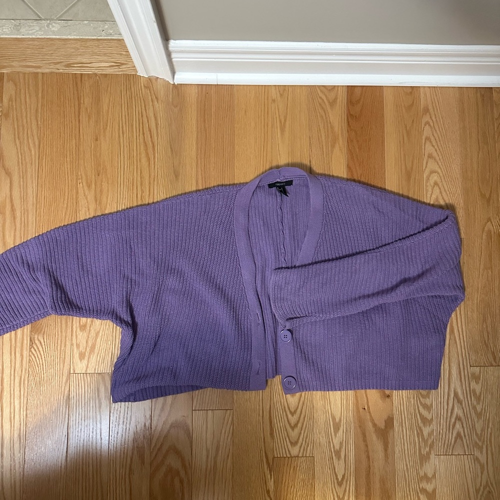 Purple lavender oversize crop cardigan